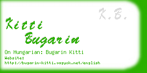 kitti bugarin business card